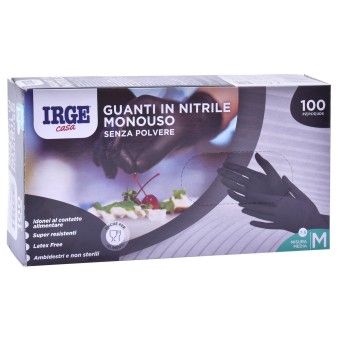 LUVAS NITR  PRETO M 100UN FARMALINE CX10