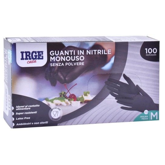 LUVAS NITR  PRETO M 100UN FARMALINE CX10