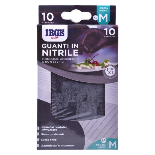 LUVAS NITR  PRETO M 10UN FARMALINE CX24