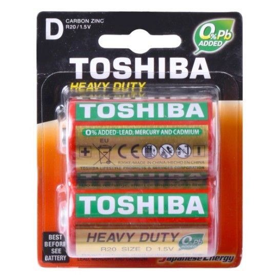 TOSHIBA - BLISTER 2 PILHAS R20KG TOSHIBA - BLISTER 2 PILHAS R20KG