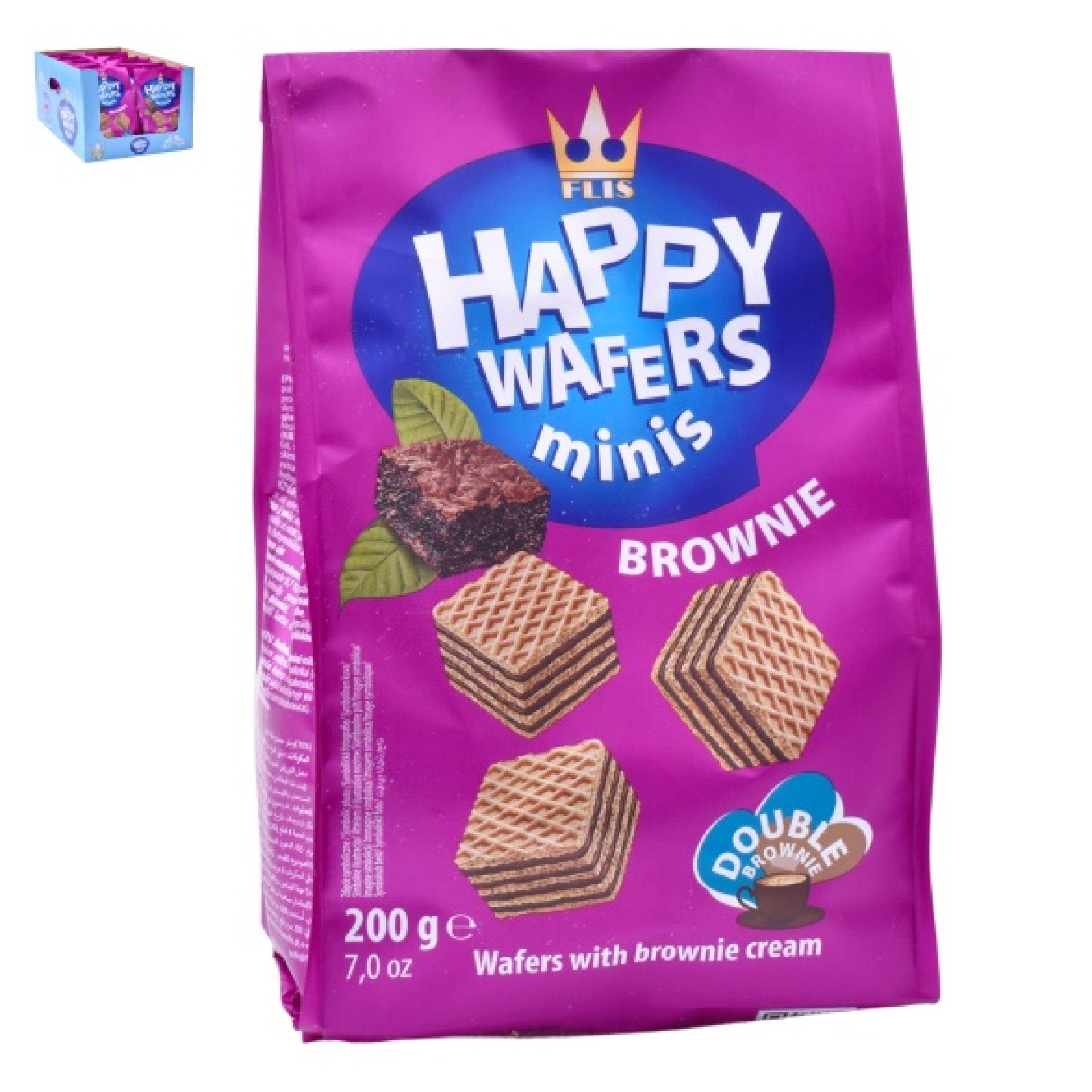 HAPPY WAFERS MINIS BROWNIE 200G HAPPY WAFERS MINIS BROWNIE 200G