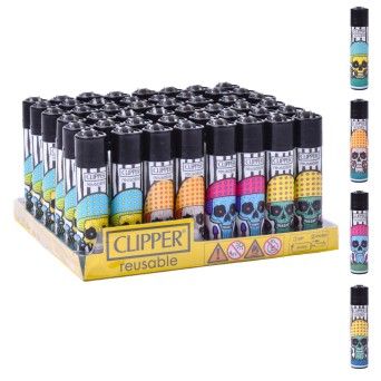ISQUEIRO CLIPPER 48UN  REUT.MUSHROOMS SKULS