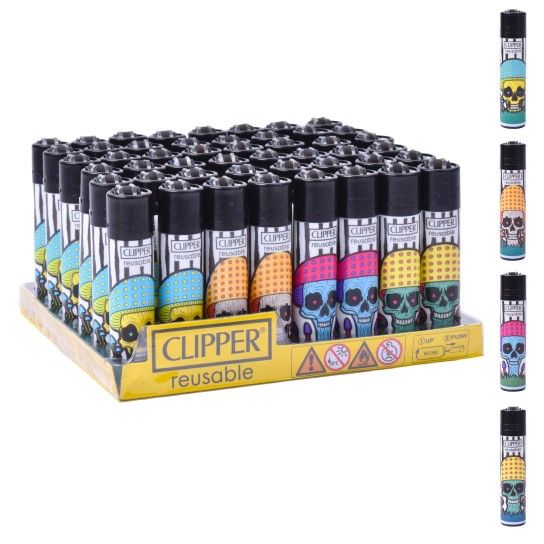 ISQUEIRO CLIPPER 48UN  REUT.MUSHROOMS SKULS