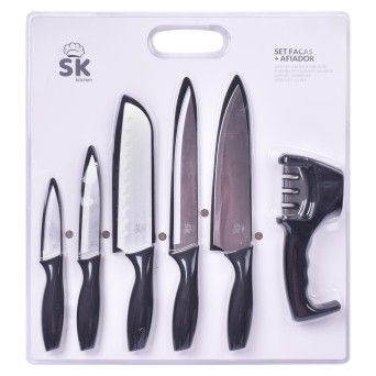 SET 5 FACAS+AFIADOR SK-C-804-423