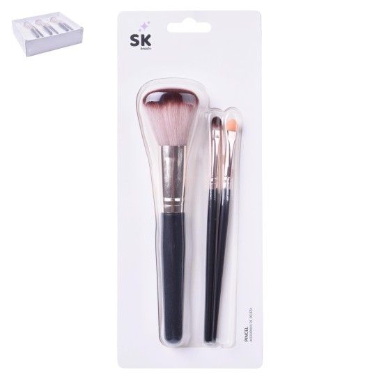 SET 3 PINCEIS MAQUILHAGEM 2816-056 CX120