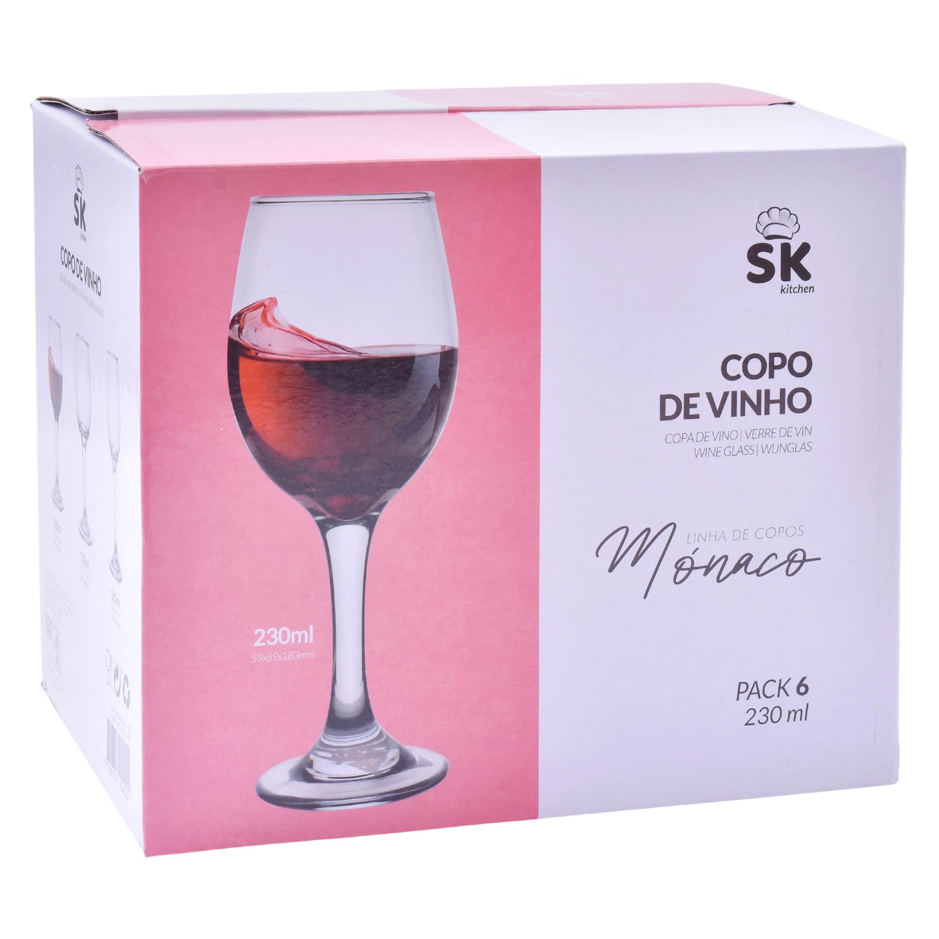 COPO VINHO C/PE 230ML SK 6UN 424-02 COPO VINHO C/PE 230ML SK 6UN 424-02