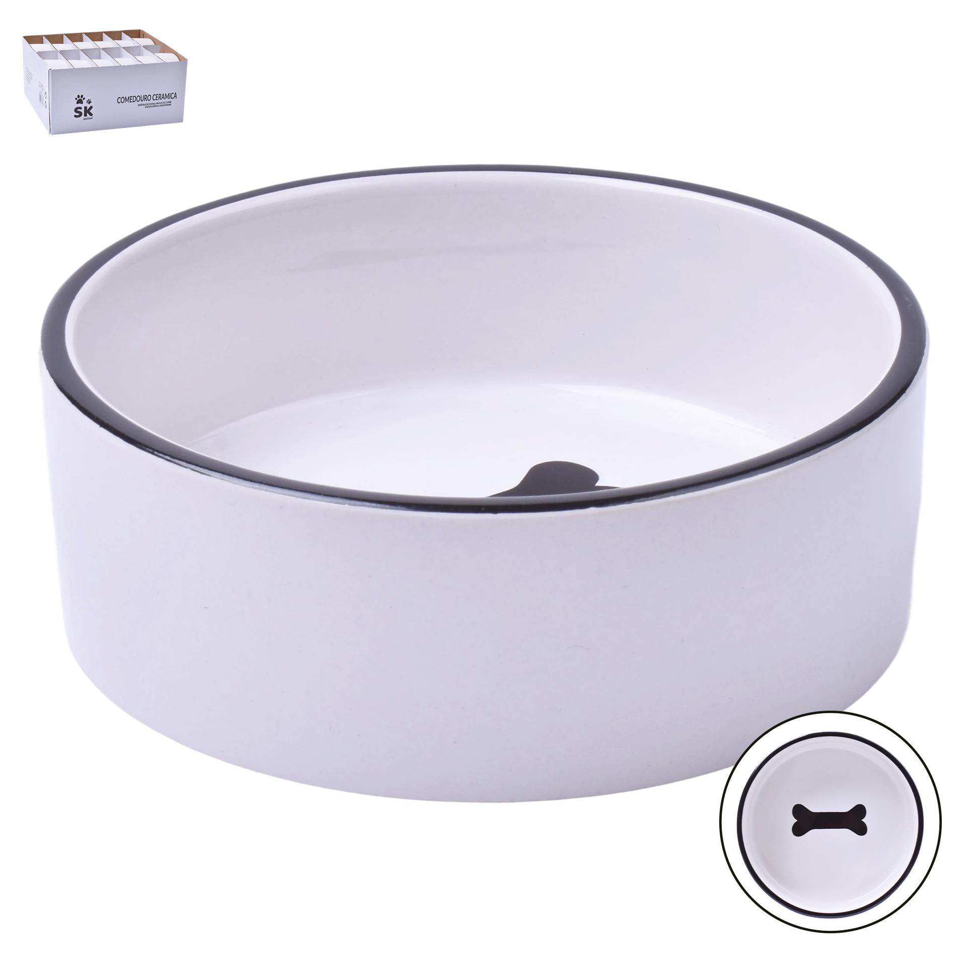 COMEDOURO CERAMICA 12X4CM SKPA-837-369 COMEDOURO CERAMICA 12X4CM SKPA-837-369