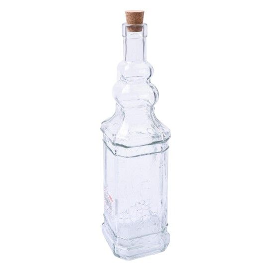 GARRAFA VIDRO QUAD. 800ML C/TAMPA 105605 Q12 5%