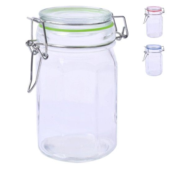 FRASCO VIDRO HEXAGONAL HERMETICO 113147