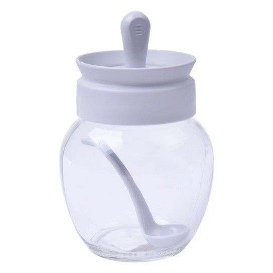 FRASCO VIDRO C/COLHER 370ML KC-264 CX24 FRASCO VIDRO C/COLHER 370ML KC-264 CX24
