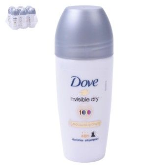 DOVE DEO ROLL-ON INVISIBLE DRY 50ML CX6