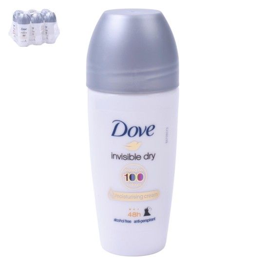 DOVE DEO ROLL-ON INVISIBLE DRY 50ML CX6