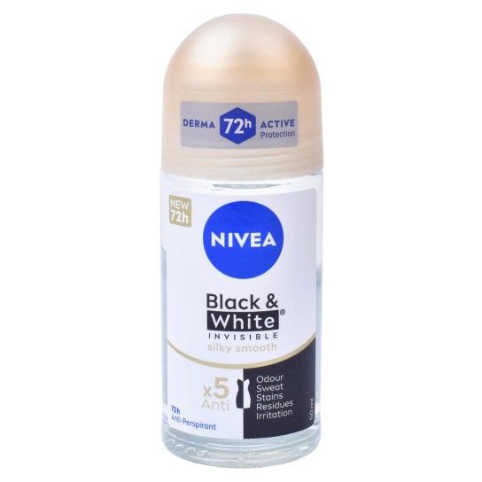 NIVEA DEO ROLL B&W SILKY SMOOTH 50MLCX6