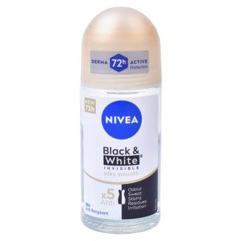 NIVEA DEO ROLL B&W SILKY SMOOTH 50MLCX6
