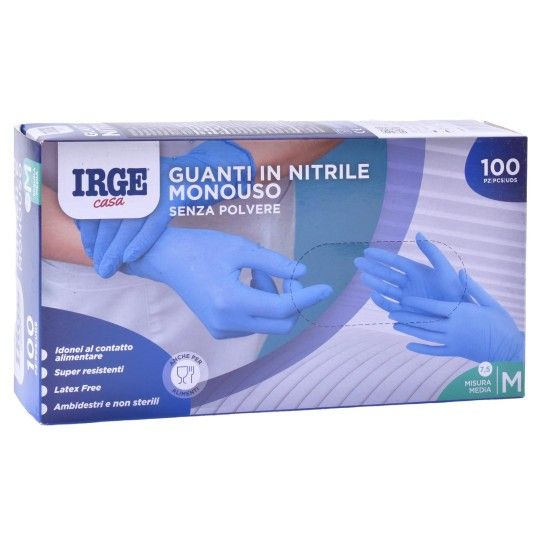 LUVAS NITR  AZUL M 100UN FARMALINE CX10