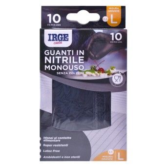 LUVAS NITR  PRETO L 10UN FARMALINE CX24