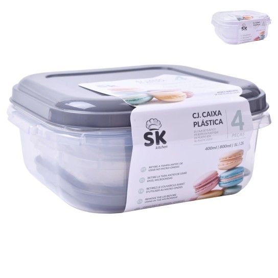 SET 4 CAIXAS QUAD C/TAMPA 645-03SK CX24