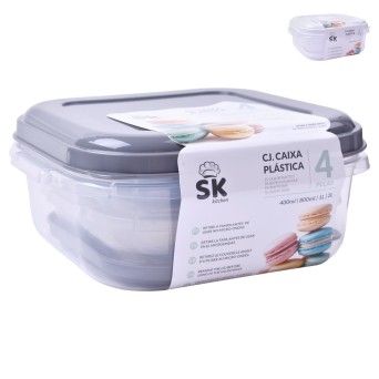 SET 4 CAIXAS QUAD C/TAMPA 645-03SK CX24