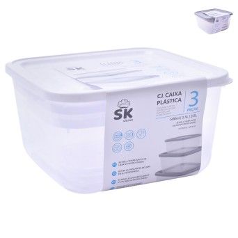 SET 3 CAIXAS QUAD C/TAMPA 645-05 SK CX24