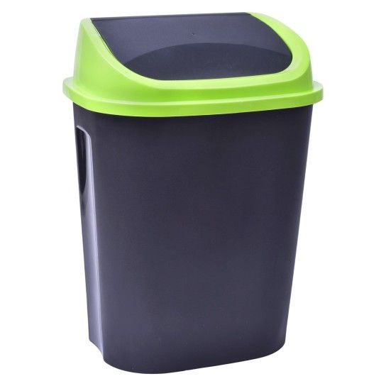 BALDE LIXO 9L BASCULANTE PRT/VRD