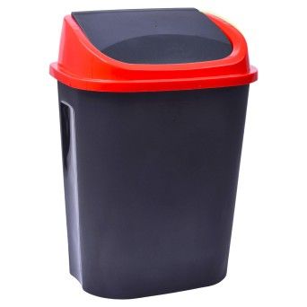 BALDE LIXO 9L BASCULANTE PRT/VERM