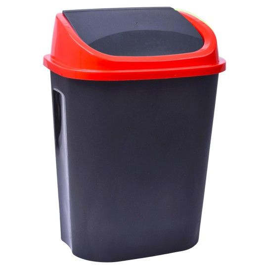 BALDE LIXO 9L BASCULANTE PRT/VERM