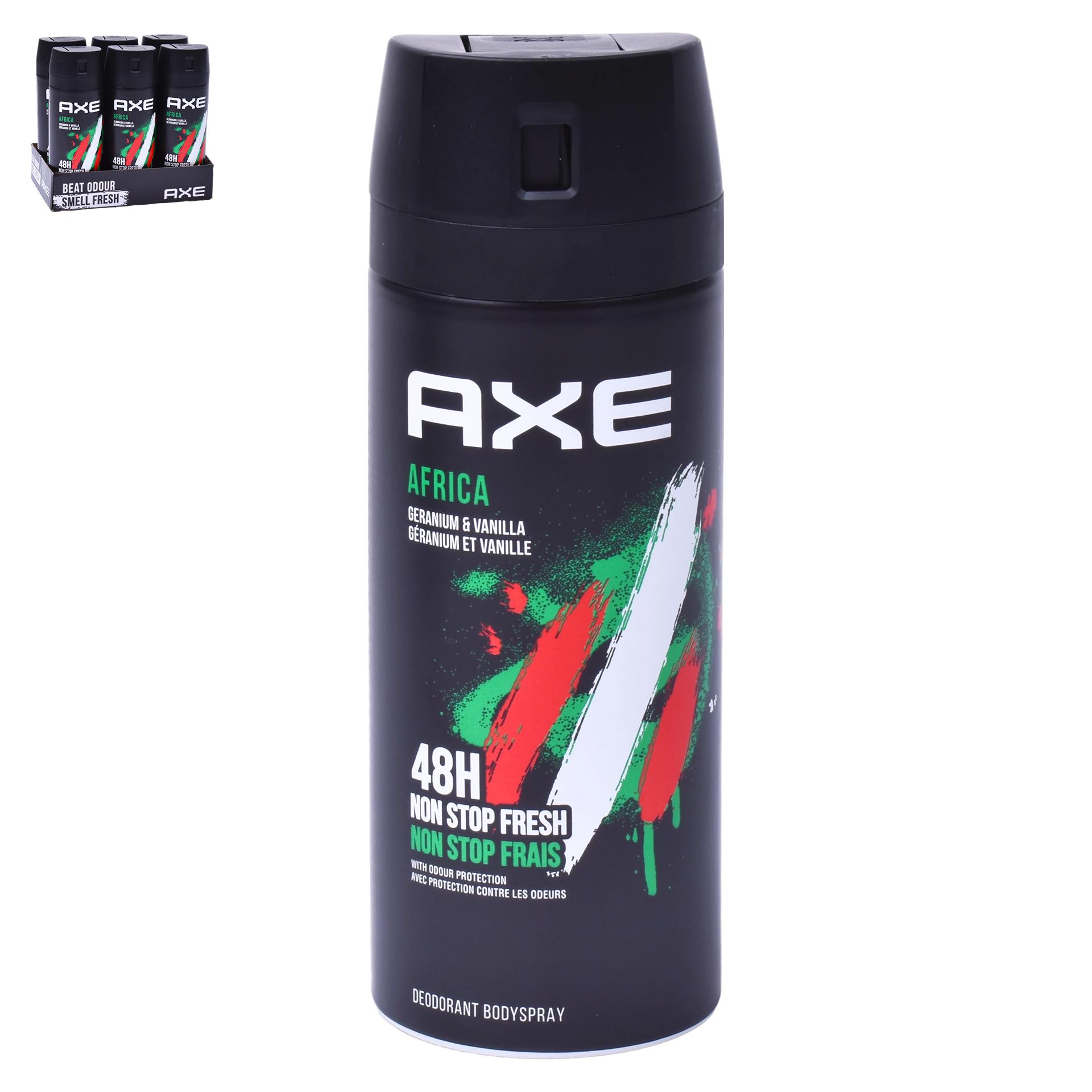 AXE DEO SPRAY 150ML AFRICA CX6 AXE DEO SPRAY 150ML AFRICA CX6