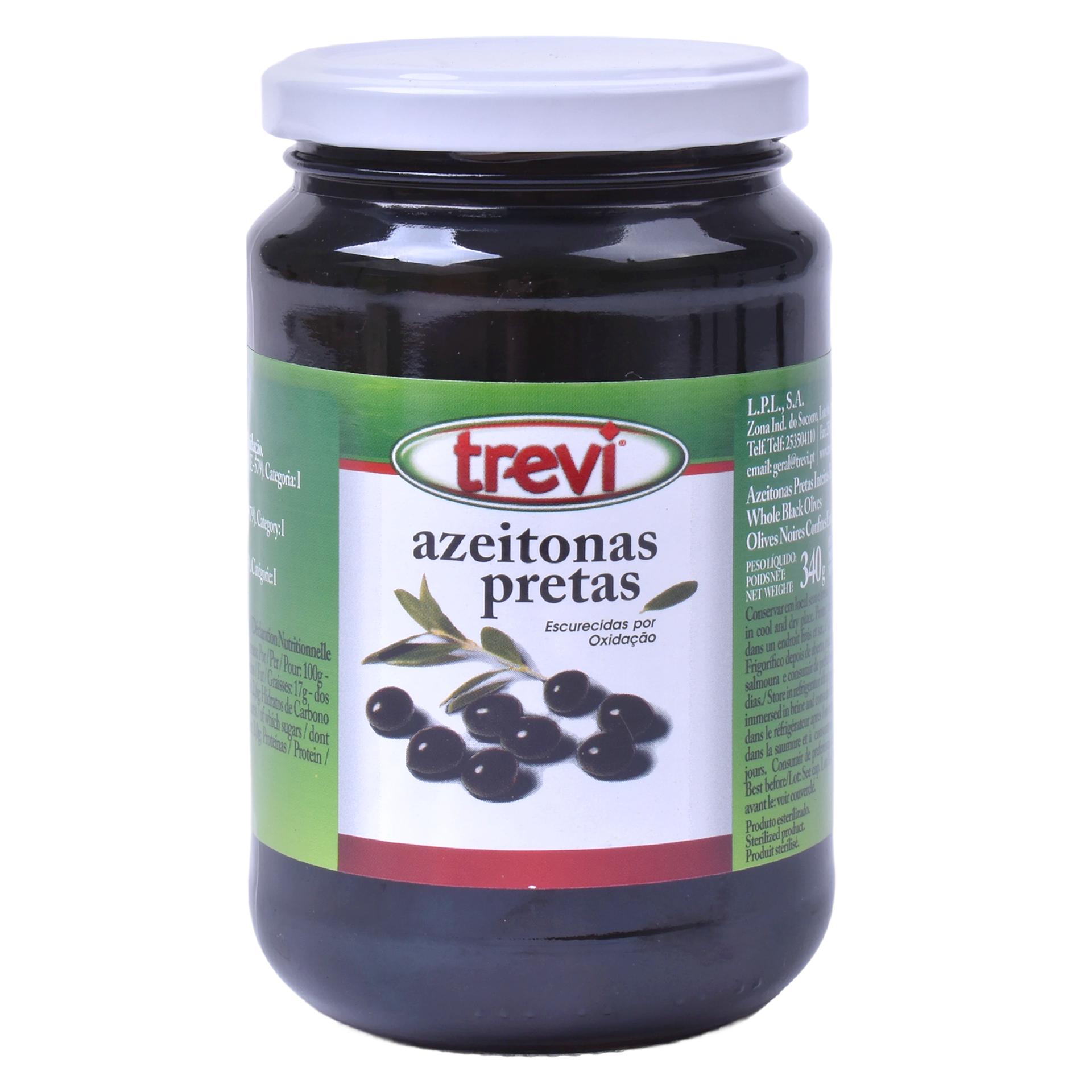 AZEITONAS PRETAS FRASCO TREVI 360G AZEITONAS PRETAS FRASCO TREVI 360G