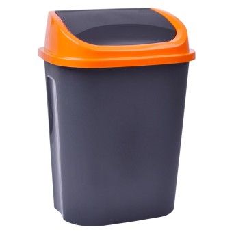 BALDE LIXO  C/TAMPA BASC. 15L LARANJA