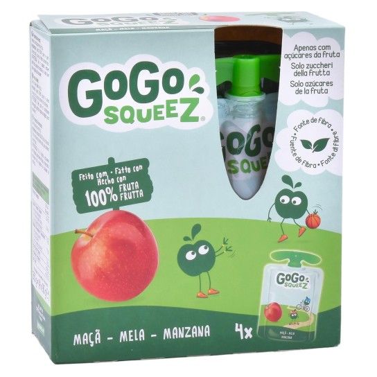 GO GO PURE FRUTA MACA 4X90GR