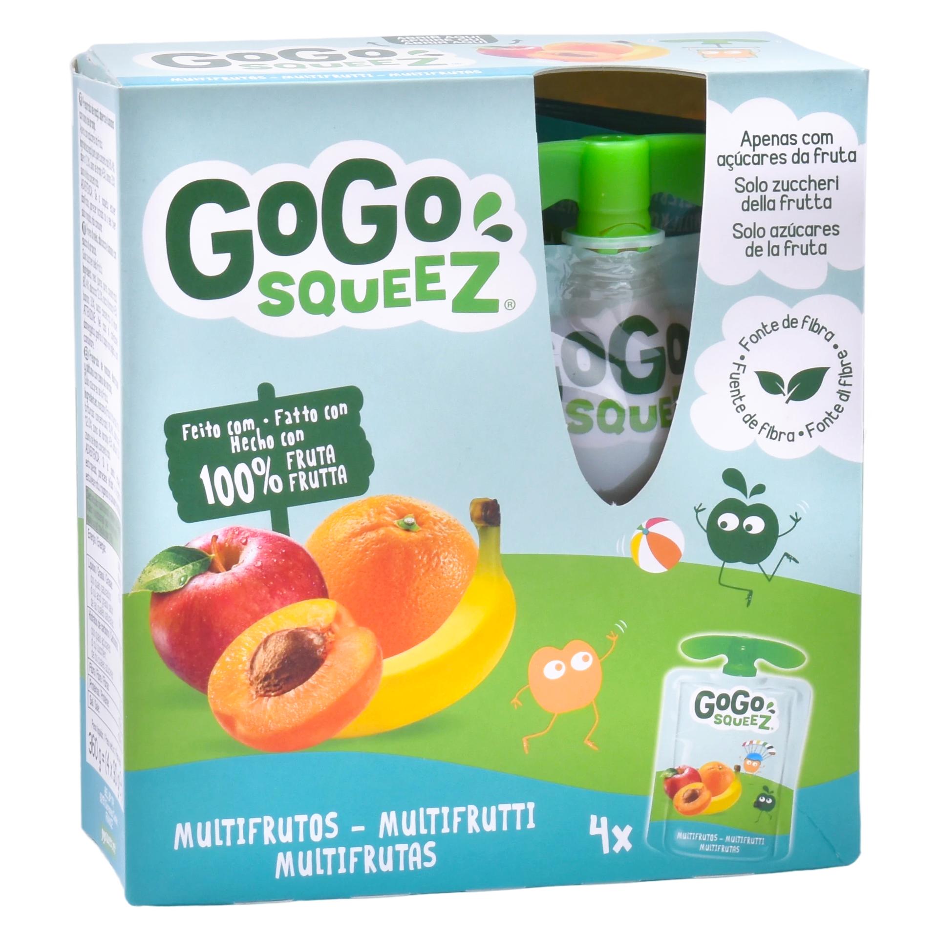 GOGO PURE FRUTA MULTIFRUTO 4X90GR