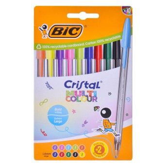 CONJ 10 CANTEAS BIC CRISTAL MULTI