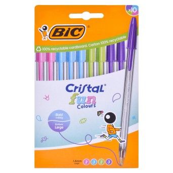 CONJ 10 CANTEAS BIC CRISTAL FUN