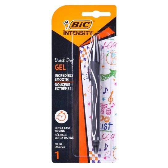 CANETA GEL BIC QUICK DRU PRETA