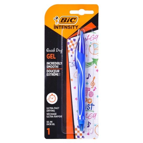 CANETA GEL BIC QUICK DRU AZUL