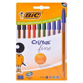 CANETAS BIC CRISTAL FINE 10UN CX20