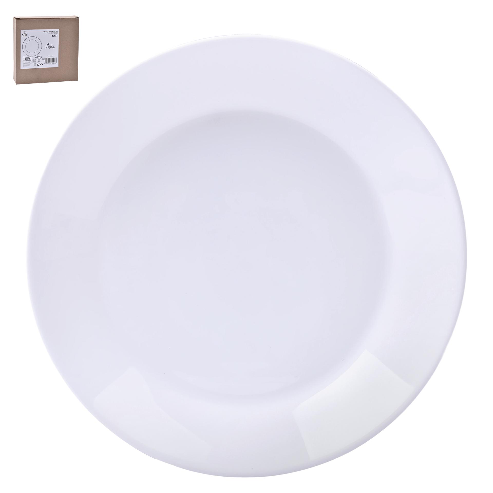 PRATO SOBREMESA EDEN 19CM 424-18 CX48 PRATO SOBREMESA EDEN 19CM 424-18 CX48