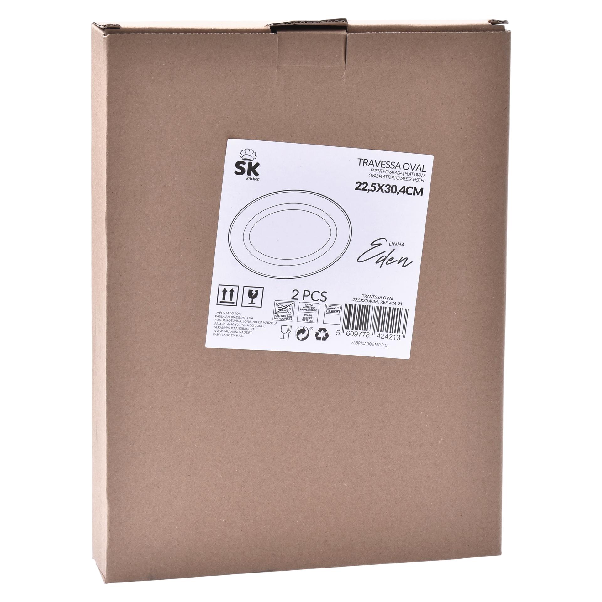 TRAVESSA OVAL EDEN 22,5X30,4CM 424-21 CX24 TRAVESSA OVAL EDEN 22,5X30,4CM 424-21 CX24