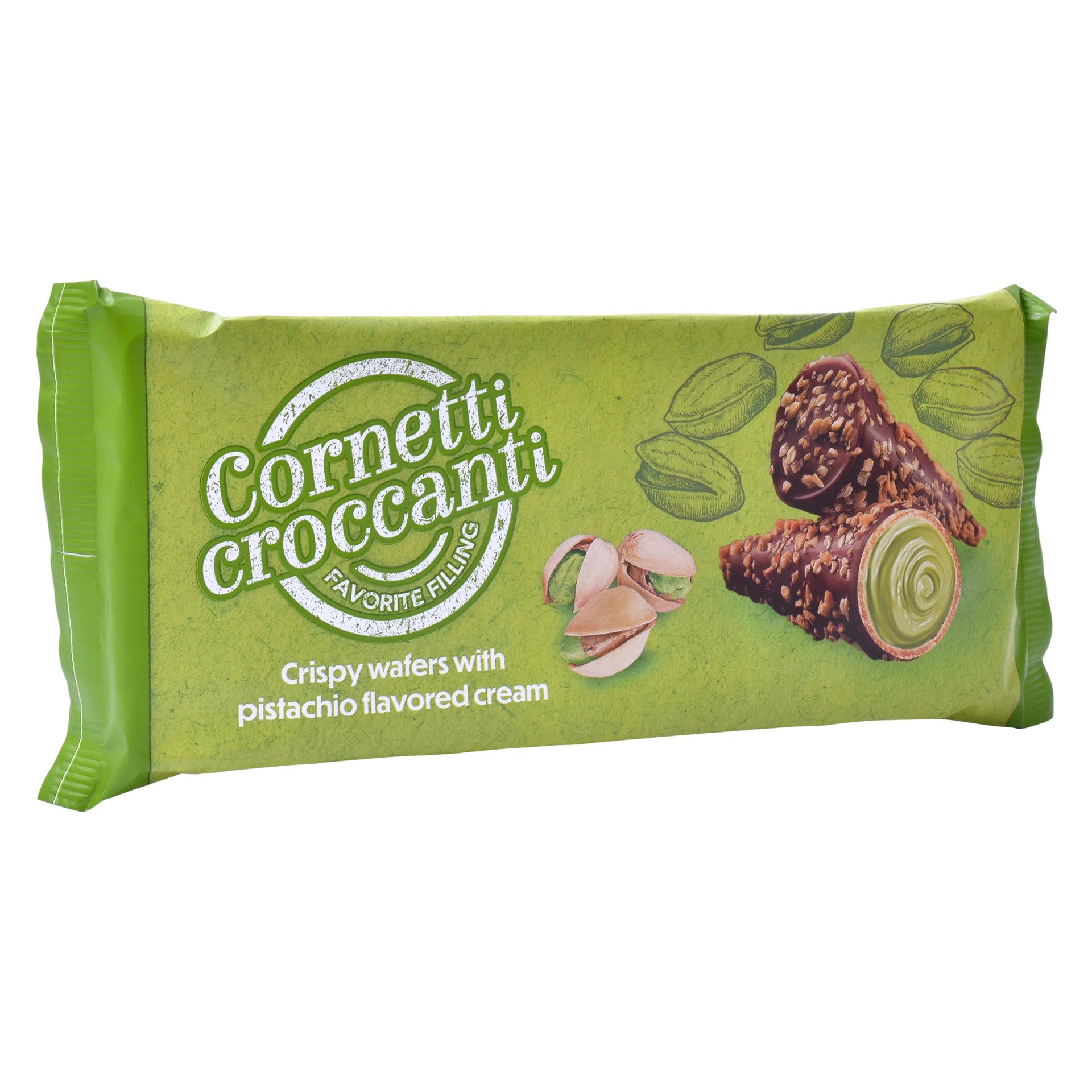 CORNETTI CROCCANTI PISTACHO 100G CORNETTI CROCCANTI PISTACHO 100G