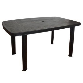 MESA PLASTICO OVAL CINZA 137X85X72CM