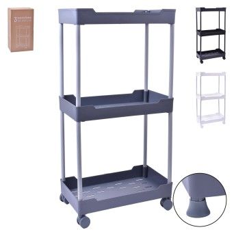 ESTANTE 3 PISOS C/RODA 71X40CM LV-403 CX8