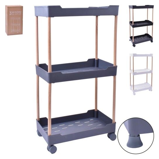 ESTANTE 3 PISOS C/RODA 71X40CM LV-413 CX8