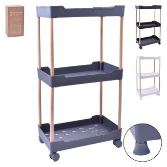 ESTANTE 3 PISOS C/RODA 71X40CM LV-413 CX8