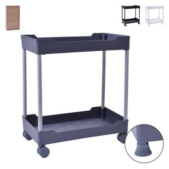 ESTANTE 2 PISOS C/RODA 38X40CM LV-402 CX12