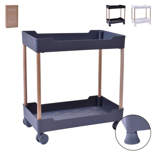 ESTANTE 2 PISOS C/RODA 38X40CM LV-412 CX12