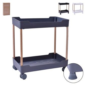 ESTANTE 2 PISOS C/RODA 38X40CM LV-412 CX12