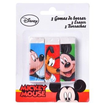 ESCOLA CONJ. 3 BORRACHAS MICKEY 13022