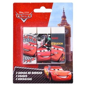 ESCOLA CONJ. 3 BORRACHAS CARS 13024