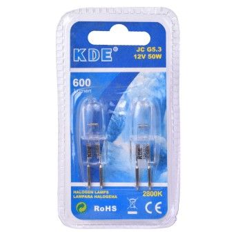 LAMPADA HALOGENEO JC. 12V 50W G5.3 2PS