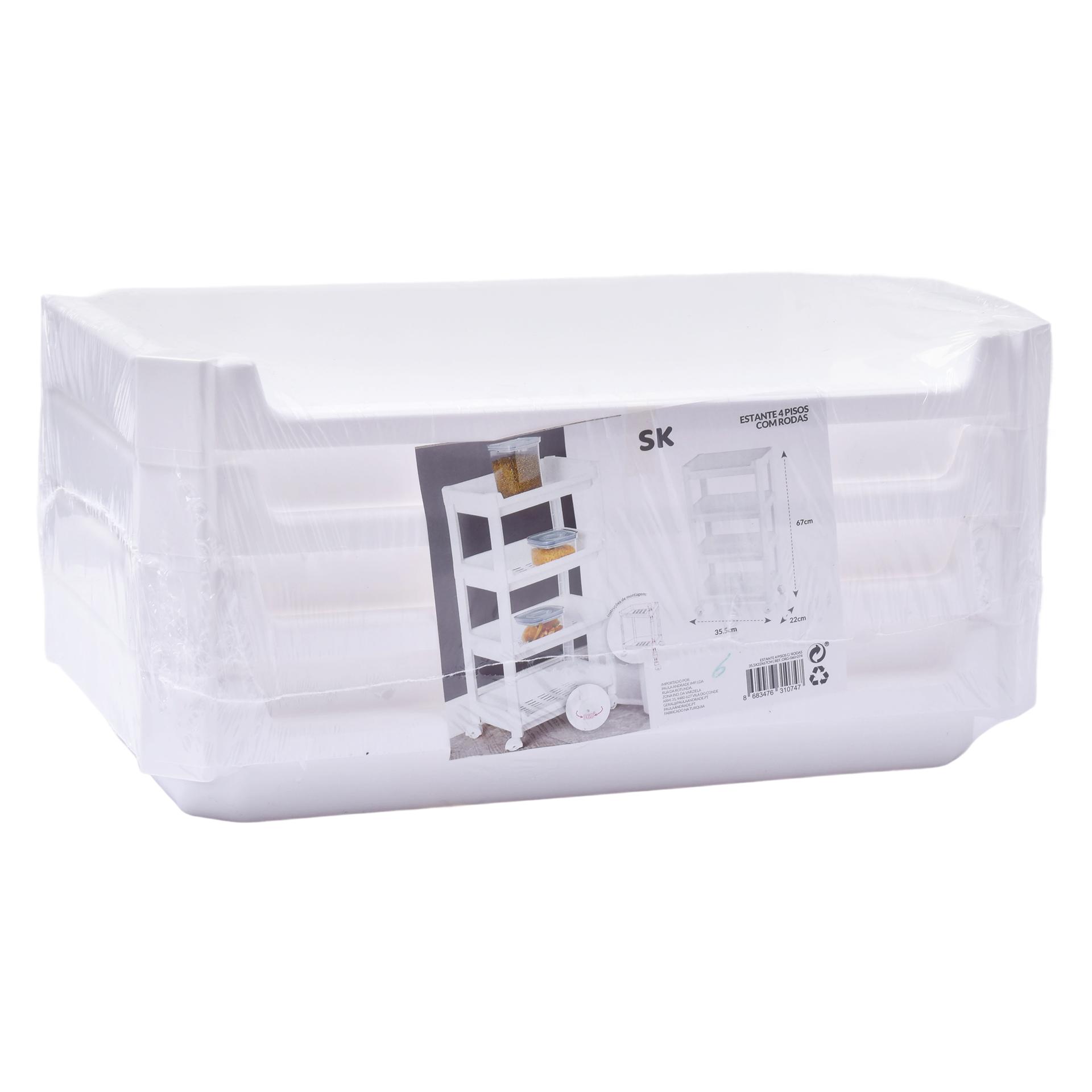ESTANTE 4 PISOS C/RODAS SK ORG-060-074 CX6
